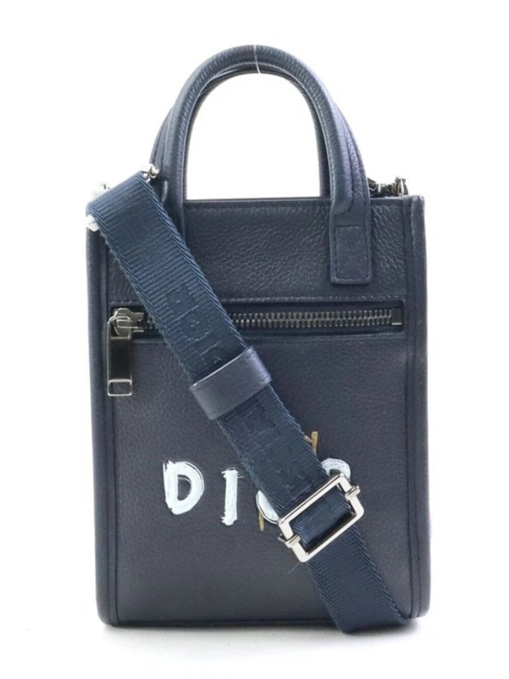 Christian Dior x OTANI WORKSHOP Shoulder Bag Navy Leather